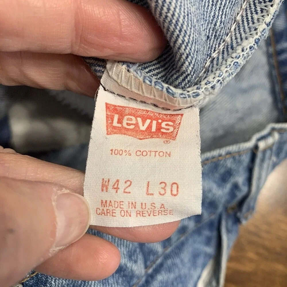 Vintage Levi's 540 Size 42‎ Jeans Straight Leg Distressed Leather Tag Tab Men's